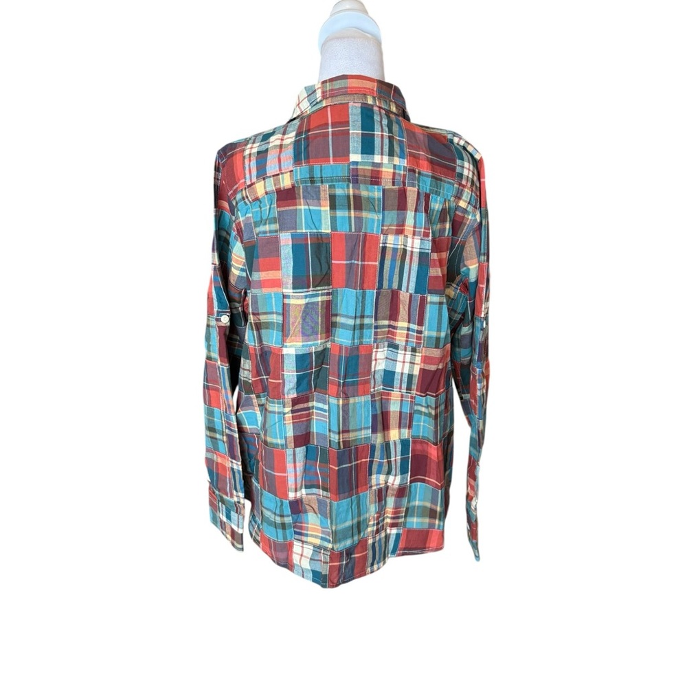 Ll Bean Plaid Patchwork Long Sleeve Button Up Shi… - image 2